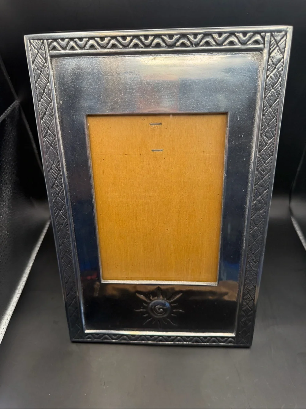 Silver Tone Sun Picture Frame 5x7 Tabletop Photo Frame Rustic Decor